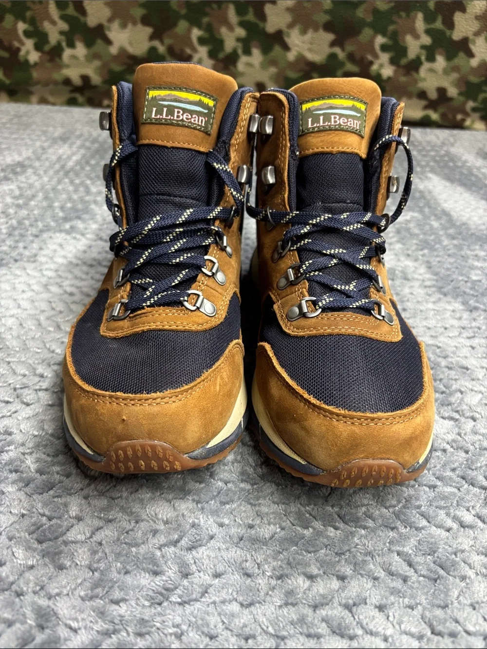 L.L. Bean Men's Brown and Navy Hiking Boots